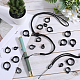 GORGECRAFT 46Pcs Anti-Lost Necklace Lanyard Set Including 40Pcs 5 Sizes Silicone Rubber Rings 6Pcs Black Rubber Adjustable Lanyard String Pendant Holder for Pens Keys Office Sport Outdoor Activities DIY-GF0008-06-4