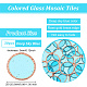 OLYCRAFT 30pcs Glass Mosaic Tiles 1 Inch Glass Hangings Ornament Round Mosaic Tiles with Rose Gold Brass Edge Crystal Mosaic Glass Tiles for Glass Wind Chime Supplies DIY Art Crafts - Deep Sky Blue DIY-OC0009-45F-2
