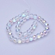 Chapelets de perles en verre transparent électrolytique EGLA-E045-D01-2