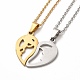 Coeur avec garçon et fille assortis colliers pendentifs et boucles d'oreilles SJEW-E045-04GP-3