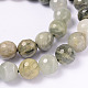 Faceted Natural Green Rutilated Quartz Round Bead Strands G-L377-37-10mm-1