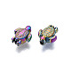 Perlas de aleación de color arco iris chapado en estante PALLOY-S180-343-4