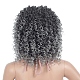 爆発的なヘッドウィッグ  アフリカのかつら女性の短い巻き毛ふわふわ  高温耐熱繊維のかつら  濃いグレー  13.7インチ（35cm） OHAR-G009-02-3