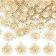 Dicosmetic 60 個ゴールデン月ソーラーペンダントフィリグリー太陽の顔ペンダント太陽人間の顔チャーム真鍮ペンダントチャームブラブラチャーム用品ネックレス diy 作成用品  穴：1.2mm KK-DC0001-59-1