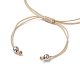 Бусины из натурального розового кварца плетеные браслеты из бусин BJEW-TA00621-03-4