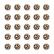 50個プリント天然木製ビーズ  ヒョウ柄のラウンド  ペルー  13x12mm  穴：3mm WOOD-TA0001-56-2