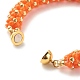 Bracelet en perles de verre avec fermoir magnétique en laiton BJEW-JB07802-03-6