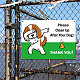 アルミ警告サイン  単語の長方形  犬の模様  25x18x0.08cm DIY-WH0220-012-5