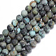 Brins de perles rondes en turquoise africaine naturelle (jaspe) givré G-D746-12mm-1