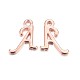 Rose Gold Plated Alloy Letter Pendants PALLOY-P097-05-2