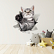 塩ビウォールステッカー  壁飾り  猫の形  800x390mm  2個/セット DIY-WH0228-894-3