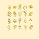40 Uds. 20 estilos de pegatinas decorativas de flores impermeables de pvc con estampado en caliente PW-WG61869-04-1