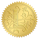 Craspire 2 pollice sigilli busta adesivi lettera l 100 pezzi sigilli in lamina in rilievo adesivo sigilli in lamina d'oro adesivi etichetta per inviti di nozze buste confezione regalo DIY-WH0211-318-1