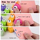 Mini juegos de punzones de papel para manualidades de plástico de un solo color al azar o colores mezclados al azar para álbumes de recortes y artesanías de papel AJEW-L051-05-4