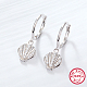 Rhodium Plated 925 Sterling Silver Micro Pave Cubic Zirconia Dangle Hoop Earrings HH2530-2-2