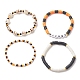 4pcs 4 style argile polymère heishi surfeur bracelets extensibles ensemble BJEW-TA00254-4