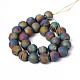 Electroplate Natural Agate Round Bead Strands G-M171-12mm-04-2