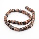 Natural Red Wood Lace Stones Strands G-O060-11-3