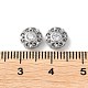 Flat Round Rhodium Plated 925 Sterling Silver Hollow Out Beads STER-D005-02P-3