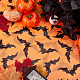 Fingerinspire 2x1.7 yard tessuto modello pipistrello nero halloween tessuto tagliato a misura tessuto di nylon arancione scuro accessori per abbigliamento casa tovaglia finestra halloween decorazione festa di compleanno DIY-WH0032-23-4