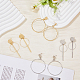 4 пара 4-х стилевых круглых колец из сплава с подвесками для женщин EJEW-FI0002-62-5