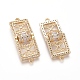 Brass Micro Pave Cubic Zirconia Links connectors ZIRC-I032-21G-A-2