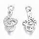 Brass Micro Pave Cubic Zirconia Charms KK-R126-002P-NF-2