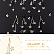 DICOSMETIC 12Pcs 2 Styles Clear Cubic Zirconia Tassel Charms Flat Round and Star Tassel Pendants Golden Chain Tassel Charms Brass Micro Pave Pendant for Jewelry Making FIND-DC0003-49-3