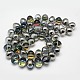Half Plated Crystal Glass Oval Beads X-EGLA-F027-C02-2