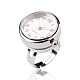合金スナップ指リング腕時計  真鍮スナップボタンと鉄の時計の頭を持つ  ミックスカラー  19mm RJEW-JR00075-02-2