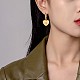 Boucles d'oreilles créoles coeur en acier titane avec soleil pour femme JE921A-6