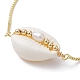 Bracelet coulissant à maillons coquillages et perles naturelles BJEW-JB09691-2