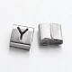 Letter Style 201 Stainless Steel Square Slide Charms STAS-L132-21-1
