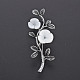 Branch and Flower Natural Shell Brooch Pin G-N333-008A-RS-2
