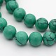 Dyed Synthetic Turquoise Round Bead Strands G-M222-8mm-01B-1