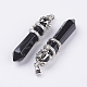 Natural Black Stone Big Pointed Pendants G-G738-A-07-2