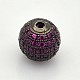 CZ латунные микро проложить класса AAA пурпурный цвет кубического циркония круглых бусин KK-O065-8mm-08B-NR-1