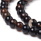 Chapelets de perles perles en agate noire naturelle G-L555-04-4mm-2