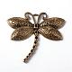 Dragonfly Tibetan Style Alloy Pendant Rhinestone Settings PALLOY-AD-47770-NF-1