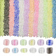 Pandahall 180g 12 colores luminosos perlas de vidrio esmerilado FGLA-TA0001-02-1