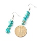 Synthetic Turquoise Chip Beads Dangle Earrings EJEW-JE04649-09-3