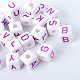 Opaque Acrylic Cube Alphabet Beads SACR-Q126-01-2
