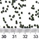 11/0グレードのガラスシードビーズ  シリンダー  均一なシードビーズサイズ  焼き付け塗料  濃い緑  1.5x1mm  穴：0.5mm  約20000個/袋 SEED-S030-1021-4