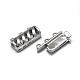 Rhodium Plated 925 Sterling Silver Box Clasps STER-L057-017P-3