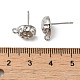 Brass Stud Earring Finding with Loops KK-C042-07P-3