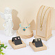 3Pcs Wood Earrings Display Stand Wooden Base with PU Leather Ear Stud Holder Jewelry Display Collectible Organizer Single Pair Earring Stand Storage for Women Selling Engagement Wedding EDIS-DR0001-05B-3