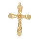 Golden Plated Latin Cross Alloy Rhinestone Enamel Big Pendants PALLOY-J650-06G-2