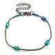Placage ionique (ip) 304 bracelet chaîne serpent ronde en acier inoxydable avec perles ovales BJEW-E088-03RC-1