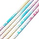Fili di perline di ematite sintetica non magnetica con placca color arcobaleno X-G-L489-E01-1