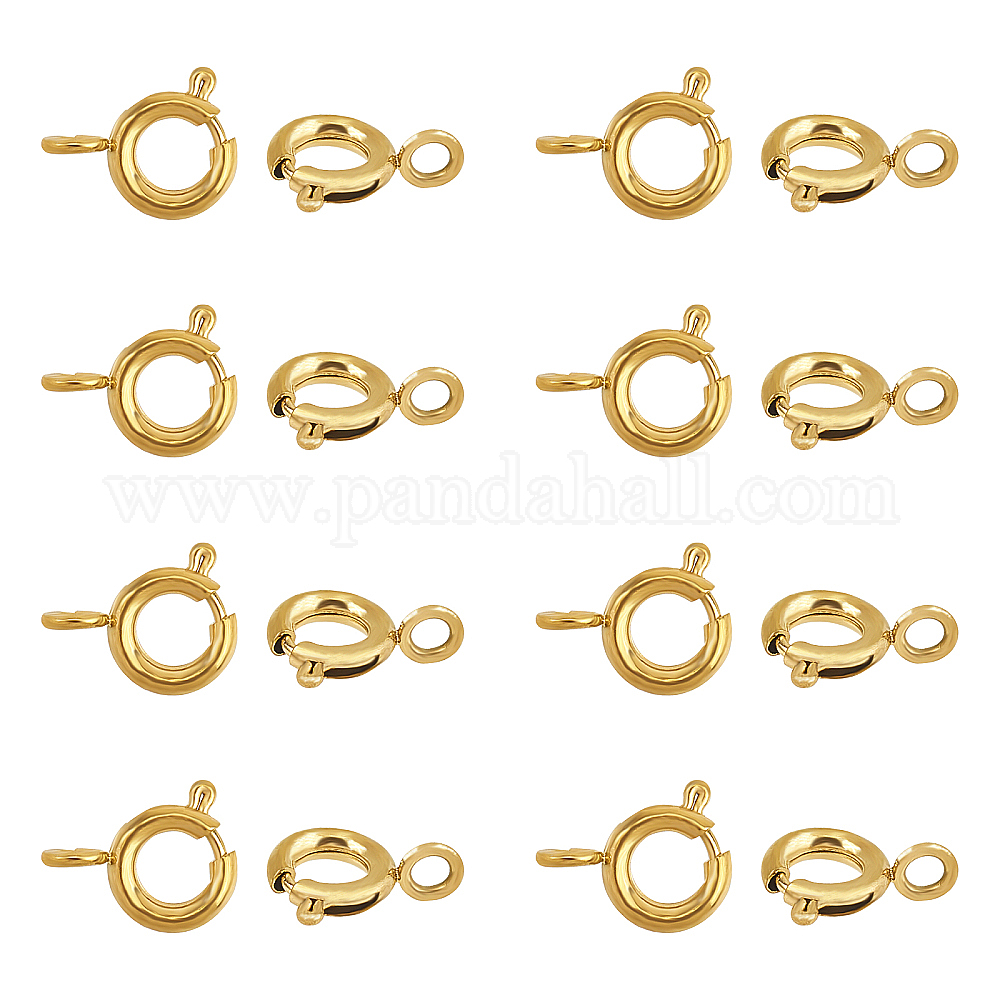 Shop UNICRAFTALE 20pcs Golden Spring Ring Clasps Stainless Steel Spring